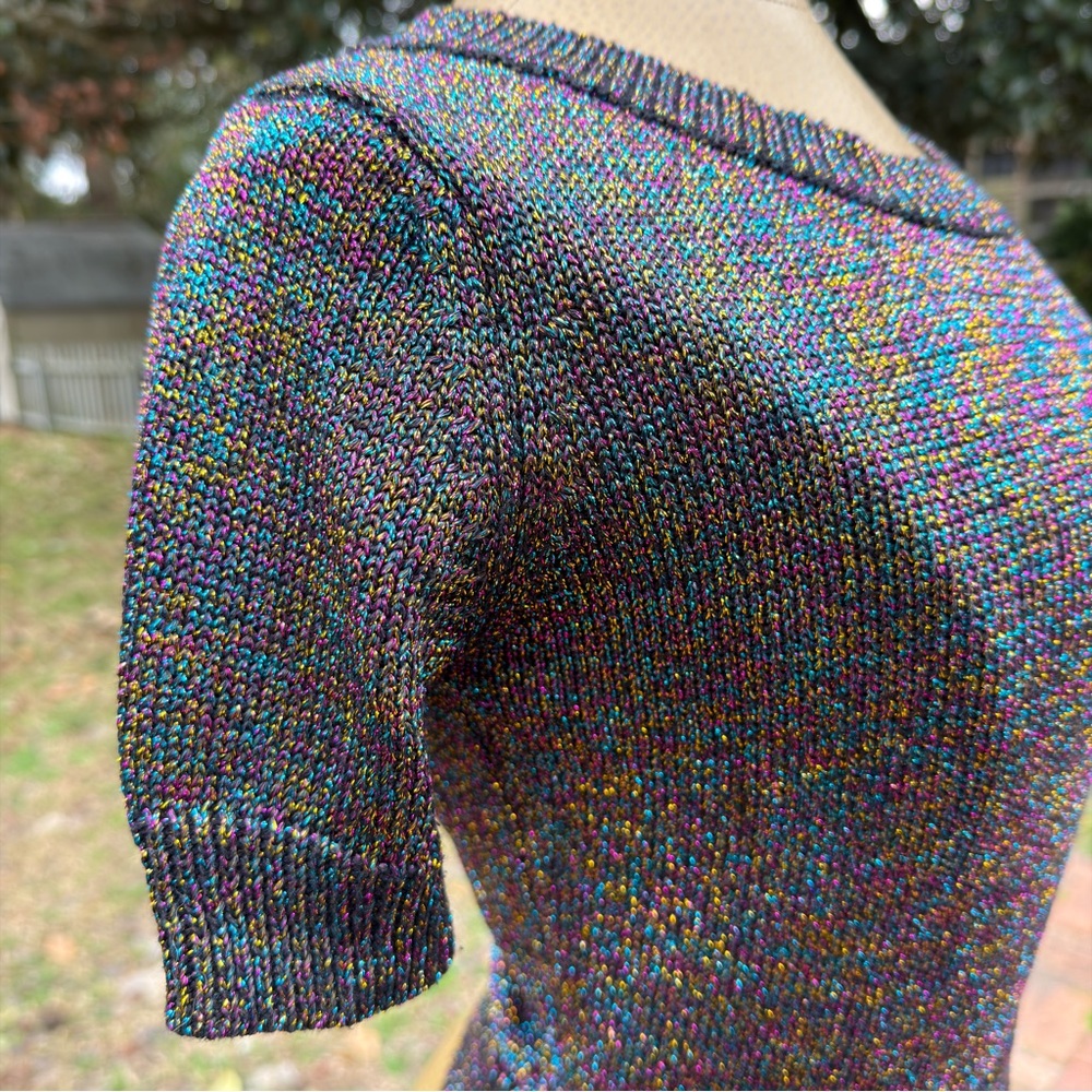 Debut Multicolor Short Sleeve Pullover Sweater - Picture 9 of 16